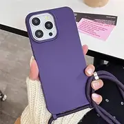 Case for iPhone 13Pro Max Crossbody Necklace Strap Lanyard Cord Silicone,Purple,for iPhone 13Pro Max