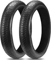 20/24/26x4.0 Inches E-Bike Fat Tire, Heavy Duty Puncture Proof Electric Bicycle Accessories, Wear-Resistant Replacement for Mountain Snow Urban Trail All Terrain Riding (2 Pack) (26x4.0 in)