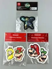 Authentic Nintendo Switch Character Patch LOT - Mario Luigi Peach Bowser Link