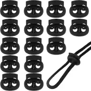 15 Pieces Cord Locks for Drawstrings, Plastic Cord Locks Draw String Clip Double