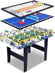 Multi-Function 4 in 1 Steady Combo Game Table, Black Eight Pool Table, air Puck Table ice Hockey Table Multifunctional Household Four in one Pool Table (A)