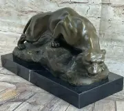 Hot Cast Hand Made Mountain Lion Bronze Museum Quality Sculpture Figurine