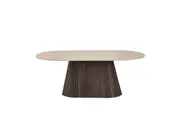 Raimon Furniture Louie Artificial Marble Wooden Laminated Coffee Tea Table Travertine