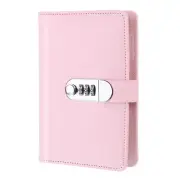 A6 Diary with Lock, Journal with Lock Cute Leather Binder Refillable Paper, Pink