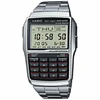 在飛比找PChome24h購物優惠-CASIO 行動祕書電子計算概念錶-銀/50.4mm