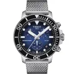 【TISSOT天梭 官方授權】SEASTAR 海星300米潛水石英錶-鋼帶款(T1204171104102)
