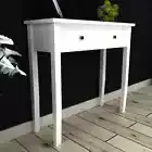 Dressing Console Table with Two Drawers White vidaXL