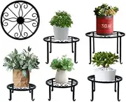 Metal Plant Stands, 5-Pack Anti-Rust Iron Flower Pot Stand for Outdoor Indoor, Heavy Duty Plant Pot Shelf for Multiple Plant, Decoration Racks for Home, Patio and Garden