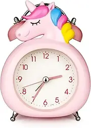 Bedroom Alarm Clock for Kids, Vintage Loud Alarm Clocks,Lovely Bedroom Decoration, Non Ticking Silent Alarm Clock, with Night Light, Suitable for Teenagers, Girls, Boys
