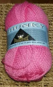 PHENTEX CHUNKY 2 Ply YARN 3 oz. Color: Poster Pink - NEW