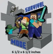 Survival Mode Alex Steve Decal Minecraft Characters Peel Stick Art Sticker Decor