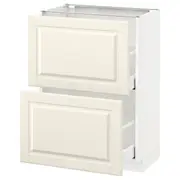 METOD / MAXIMERA base cabinet with 2 drawers, white/Bodbyn off-white, 60x37x80 cm