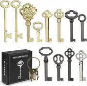 Universal Hollow Barrel Skeleton Keys Kit - 12 Keys for Antique Furniture