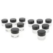 6 Pcs Glass Cosmetic Empty Jar Pot Lip Balm Container Case