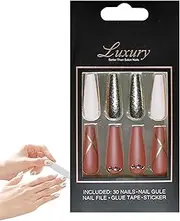 Press Nails Coffin Long | Extra Long Ballet False Nails With Glue Gel | Reusable Artificial Acrylic Nails Glue Nails For Wedding