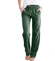 [Generic] Casual Pants for Women Wide Leg Pants High Waist Stretch Dress Workout Sweatpants Lounge Pants with Pockets