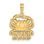 14k Yellow Gold Polished OUTER BANKS Crab Charm