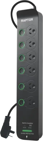 Jackson 6X+ - 6 Outlet Full Control 45W PD Powerboard