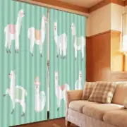 Various Types 0f Alpacas 3D Blockout Photo Print Curtain Fabric Curtains Window