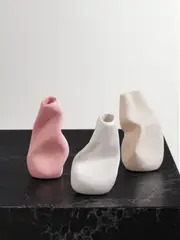 [Completedworks] Completedworks - + Ekaterina Bazhenova Yamasaki Seam, Solitude And Wake Set Of Three Ceramic Vases - Pink - One size One size Pink