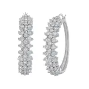 Bevilles Sterling Silver 0.40ct Diamond Hoop Earrings