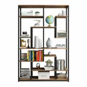 Luxsuite Black Bookshelf Display 7 Tier Shelf