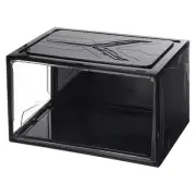 PMMA Shoe Display Case PP Cool Black Magnetic Side Door Open Showcase