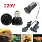 Reptile Pet Infrared Ceramic Heat Lamp Bulb With Clip-on Holder Turtles Basking
