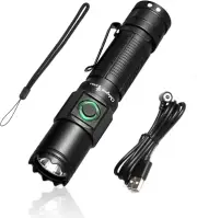 NT21 1200 Lumens Small Bright Rechargeable Flashlight with Power Display, IP67 W