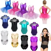 Girls Kids Sequins Ballet Tutu Dress Gymnastics Dance Leotard Skirt Dancewear