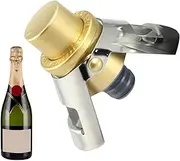 Champagne Stoppers | Stainless Steel Champagne Stoppers | Press-on Champagne Stoppers with Built-Pump, Wine Bottles Stoppers with Double Picks for Kitchen Bar Wedding