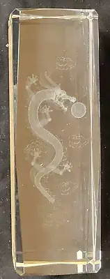 Chinese Dragon - 3-D Laser Etched Glass Paperweight, New (842)