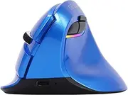 Delux M618MINI Blue Ergonomic Mouse Wireless, Rechargeable Mini Vertical Mouse, Silent Click, 6 Buttons, 4000 DPI, RGB Light, Multi-Device, for Carpal Tunnel, for Computer/Laptop/PC/Mac