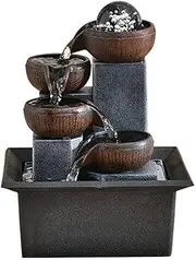 Tabletop Water Fountain Small Running Water Fountain Living Room Desktop Circulating Water Decoration Office Decoration Clear Texture Resin Desktop Fountain Decoration Office Relaxation Meditation Fou