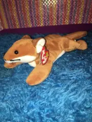 NWT-RARE SLY 1996 LIMITED ERRORS *TY BEANIE BABIES BABY PLUSH BROWN SQUIRREL TOY