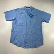 Columbia PFG Bonehead Shirt Light Blue Men’s Size Small Brand New