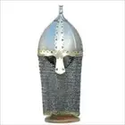 Medieval Knight Viking Helmet Reenactment Helmet With Chain Mail Replica Gift