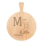 Letter M Is For Manatee Pizza Board Paddle Wooden Funny Alphabet