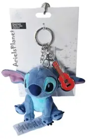 Disney Parks Bag Charm Keychain Plush Stitch & Guitar