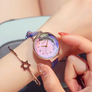 【幻彩星空錶】【花型鑽石立體切割】KEZZI日本超火高檔幻彩鑽石立體切割防水星空腕錶