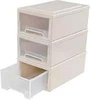 [Oymlclivisa] 3 Packs Plastic Stacking Storage Drawer Unit, Plastic Storage Drawers