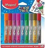 Maped Color Peps Glitter Glue 10.5 ml Tube, Pack 9