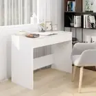 Writing Desk With 2 Drawers White Chipboard Computer Laptop Table Workstation