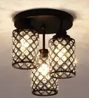 Semi Flush Mount Ceiling Light, 3-Light Close to Ceiling Light Fixtures with Cry
