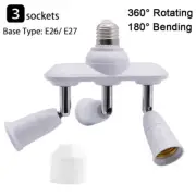 3 in 1 Light Socket Splitter Adjustable 3 Way Adapter E26/E27 Socket Converter