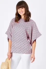 Tie Back Bell Sleeve Tunic Top--HAND-22-LC