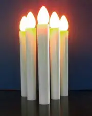 50 x Battery Taper Stick White Candle - Natural Flame Light Colour - Candelabra and/or Hand held - Bulk Buy