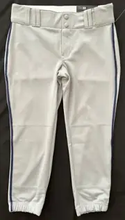 Champro Girl's Softball Pants Light Gray & Blue Piping - Girl's XL - New!!