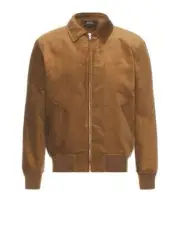 A.P.C. Mens Jacket Small Brown Corduroy Bomber Zip Up Lined BLOUSON GILLES $500