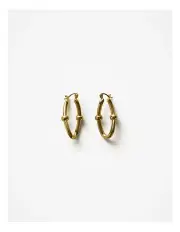 [Trenery] Signature Link Huggie Earrings in Gold